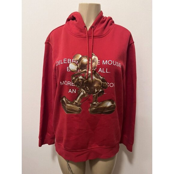 HM Disney gold graphic Mickey Mouse hoodie size M womenswear - Picture 1 of 7